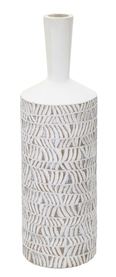 prezzo Vase bouteille Nairobi 15x49,5x15 cm en polyrésine blanche