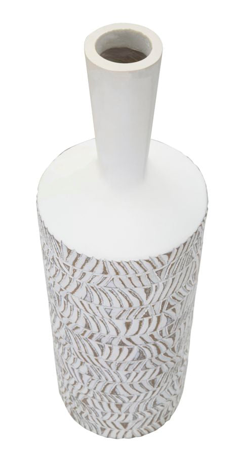 Vaso Nairobi Bottle 15x49,5x15 cm in Poliresina Bianco-2