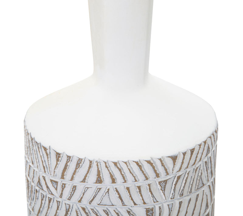 Vaso Nairobi Bottle 15x49,5x15 cm in Poliresina Bianco-3