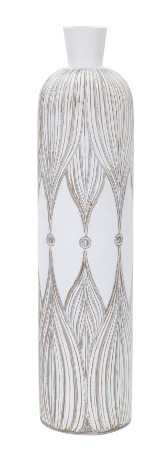 Vase Athènes 15x60x15 cm en polyrésine blanche acquista
