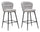 Lot de 2 tabourets de bar Losanna 52x108x59 cm en tissu gris/noir