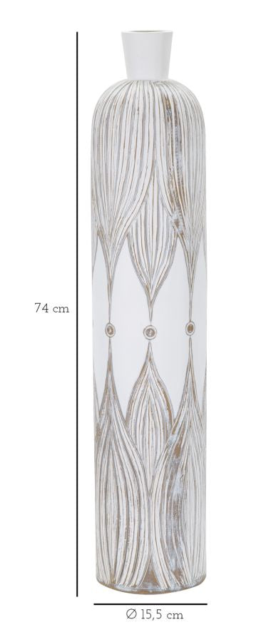 Vaso Atene 15,5x74x15,5 cm in Poliresina Bianco-6