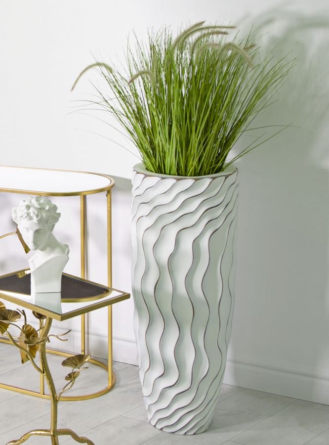 Vaso Alto 35x90x35 cm in Poliresina Bianco-6