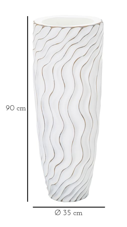 Vaso Alto 35x90x35 cm in Poliresina Bianco-7