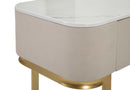 Console Fissa 3 Cassetti Beauty 100x80x40 cm in Legno MDF e Metallo Crema/Oro-8