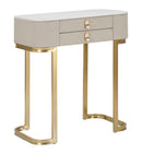 Console Fissa 2 Cassetti Beauty 70x80x40 cm in Legno MDF e Metallo Crema/Oro-1