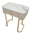 Console Fissa 2 Cassetti Beauty 70x80x40 cm in Legno MDF e Metallo Crema/Oro-5