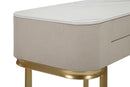 Console Fissa 2 Cassetti Beauty 70x80x40 cm in Legno MDF e Metallo Crema/Oro-8