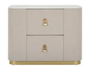 Comodino Beauty 60x47x40 cm in Legno MDF e Metallo Crema/Oro-2