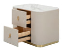 Comodino Beauty 60x47x40 cm in Legno MDF e Metallo Crema/Oro-3