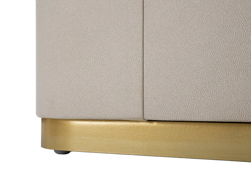 Comodino Beauty 60x47x40 cm in Legno MDF e Metallo Crema/Oro-8