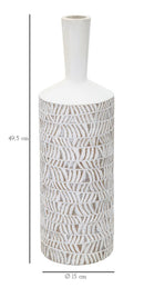 Vaso Nairobi Bottle 15x49,5x15 cm in Poliresina Bianco-6