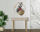 Console Fissa 3 Cassetti Beauty 100x80x40 cm in Legno MDF e Metallo Crema/Oro-9