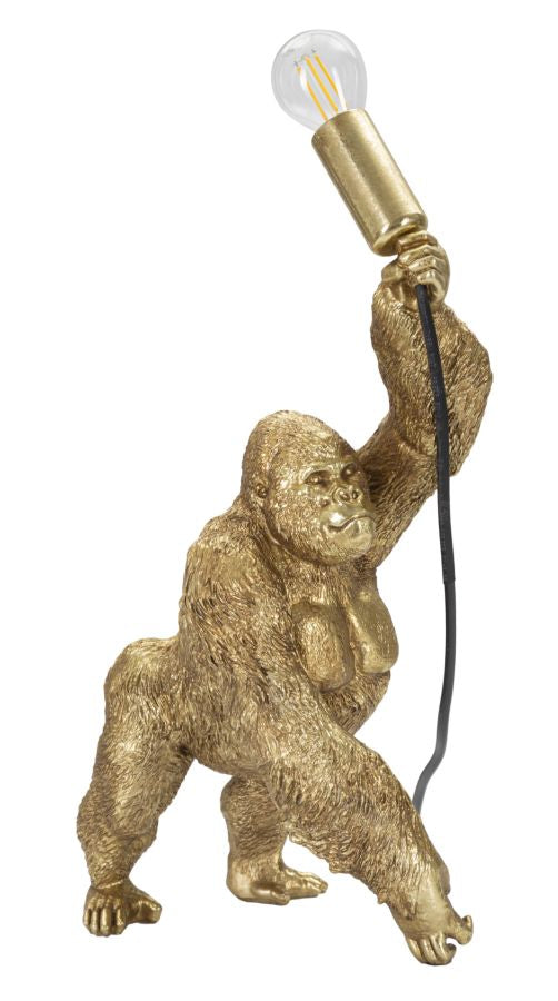 sconto Lampada Gorilla 22,5x40x16 cm in Poliresina Oro