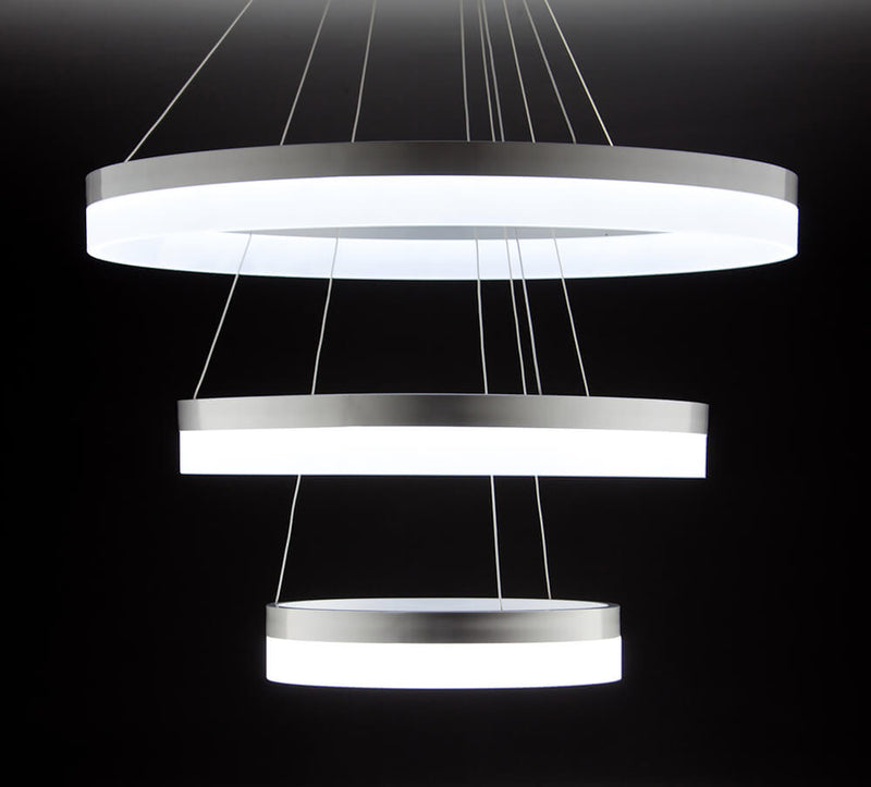 Lampadario a Sospensione 3 Anelli LED 60x60cm Zaghi Circle-2