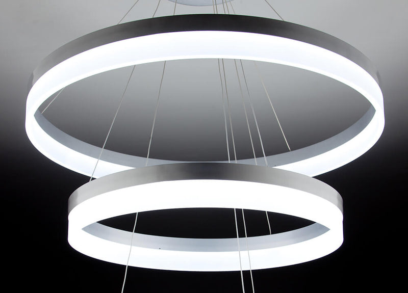 Lampadario a Sospensione 3 Anelli LED 60x60cm Zaghi Circle-6