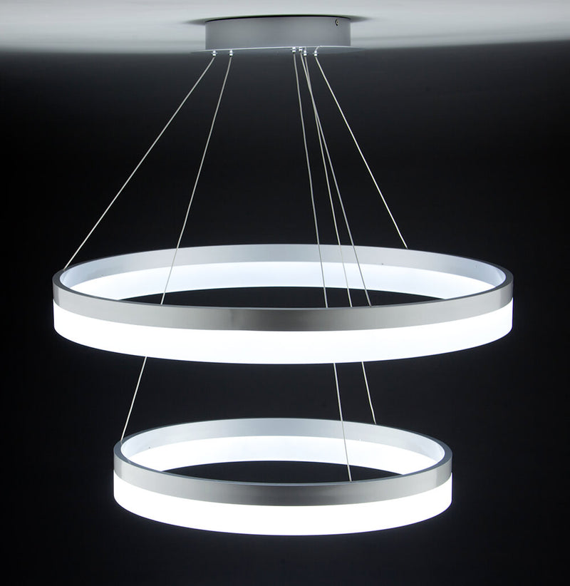 Lampadario a Sospensione 2 Anelli LED 40x40cm Zaghi Circle-2