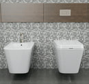 Coppia di Sanitari Sospesi Wc e Bidet in Ceramica 36x57x32 Cm Vorich Minimal Bianco-4