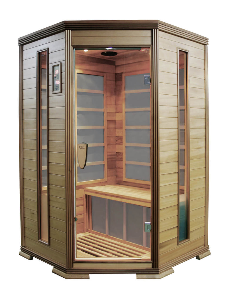 Sauna Finlandese ad Infrarossi 2-3 posti 120x118 cm in Legno di Cedro Canadese H184 Vorich King-3