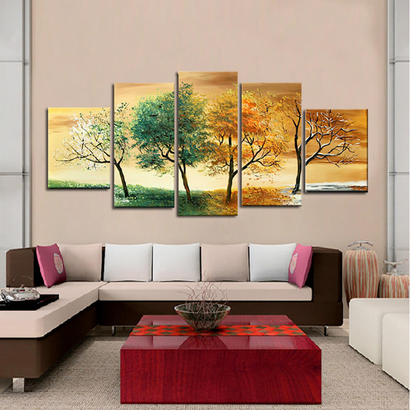 Quadro Moderno Dipinto a Mano Oli su Tela 150 Cm Zaghi Alberi N99-2