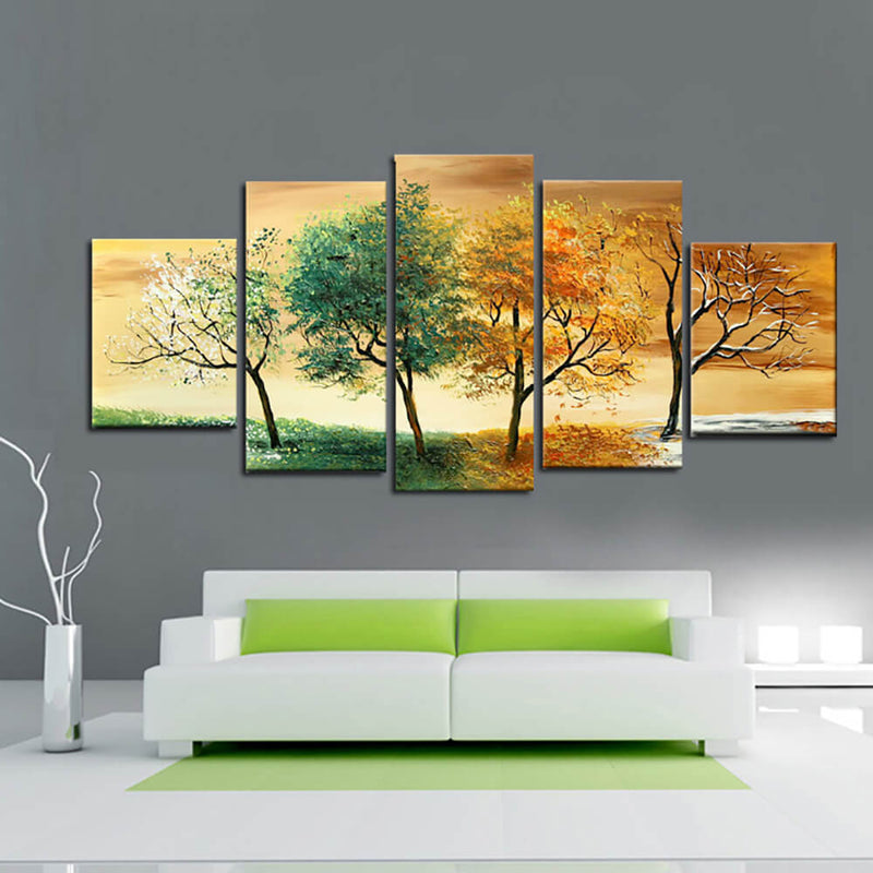 Quadro Moderno Dipinto a Mano Oli su Tela 150 Cm Zaghi Alberi N99-3