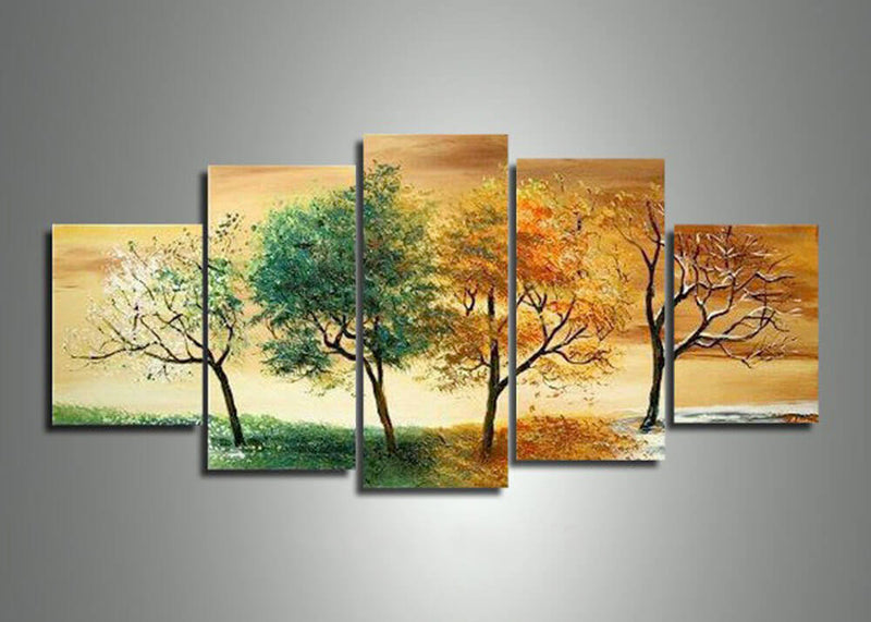 Quadro Moderno Dipinto a Mano Oli su Tela 150 Cm Zaghi Alberi N99-5