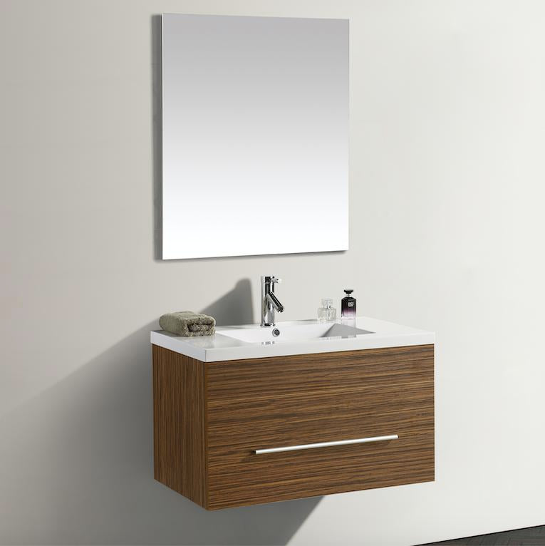 Mobile Bagno Sospeso 80 cm in MDF con Specchiera Vorich Lake Rovere-2