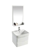 Mobile Bagno Sospeso 60 cm in PVC con Specchiera Vorich White Bianco-3