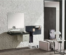 Mobile Bagno Sospeso 100 cm Lavabo e Specchio Vorich Picasso Bianco e Nero-2