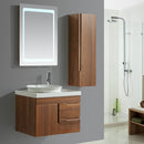 Mobile Bagno Sospeso 70 cm Lavabo Specchio e 1 Pensile Vorich Las Vegas Rovere-4