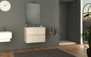 Mobile Bagno Sospeso 74 cm Lavabo e Specchio Tavassi Giove Rovere Bianco-4