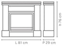 Camino Elettrico da Pavimento 81x29x76 cm Effetto Fiamma 2000W Versaille Bianco-3