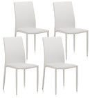 Set 4 Sedie 43,5x46,5x90,5 cm in Similpelle Bianco-1