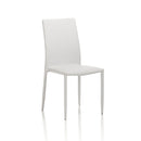 Set 4 Sedie 43,5x46,5x90,5 cm in Similpelle Bianco-2