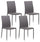 Lot de 4 Chaises 43,5x46,5x90,5 cm en Simili Cuir Gris