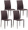 Lot de 4 Chaises 43,5x46,5x90,5 cm en Simili Cuir Marron