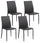 Lot de 4 Chaises 43,5x46,5x90,5 cm en Simili Cuir Noir