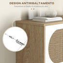 Scarpiera Stile Boho 3 Ante 18 Paia 60x24x115 cm in Ratta Truciolato e MDF Rovere e Bianco-8