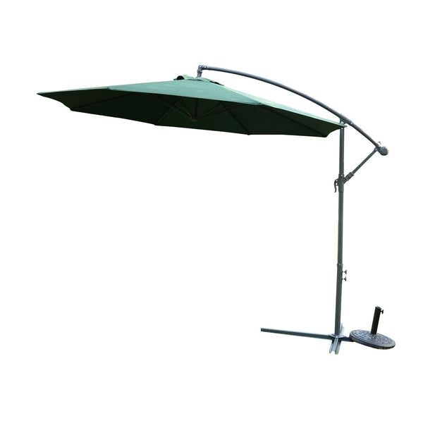 sconto Parasol de Jardin Ø3m Décentralisé en Métal et Polyester Vert