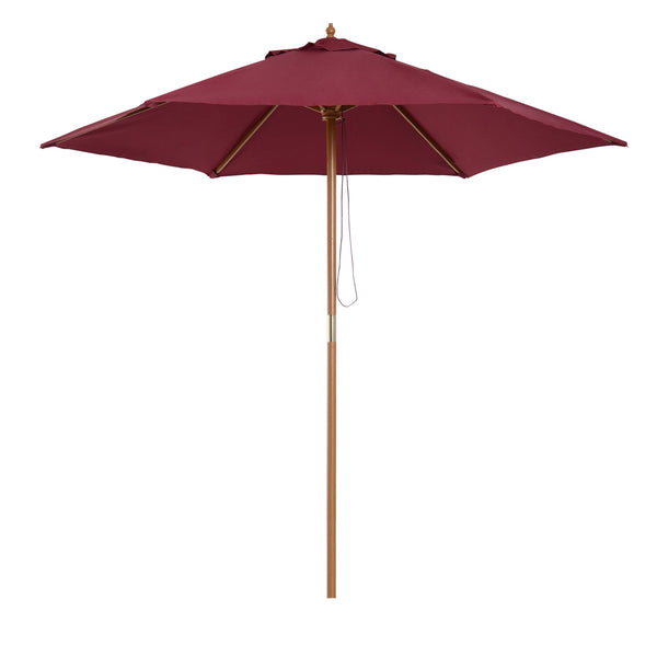 online Parasol de Jardin Ø2,5m en Bois et Polyester Bordeaux