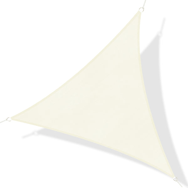 online Voile d'ombrage de jardin triangulaire en HDPE crème 4x4x4m