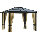 Gazebo da Giardino 3x3.6x2.65m in Alluminio e Policarbonato Tendone Lusso -1