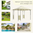 Tendone Gazebo da Giardino Bianco in Metallo 3x3m -6