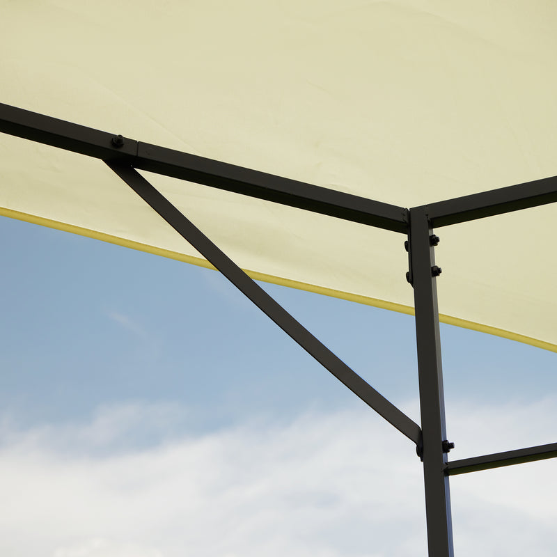 Tendone Gazebo da Giardino Bianco in Metallo 3x3m -8