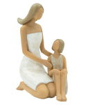 Donna Wood con Bambina 10x5,5x11,5 cm in Poliresina-1