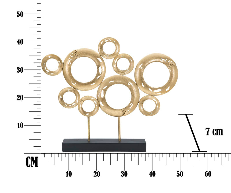 Scultura Panel 49x7x41 cm in Ferro Oro e Nero-10