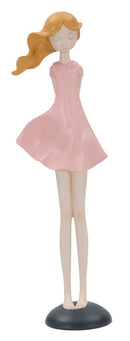 Statuetta Dolly 12x9x40,5 cm in Resina Rosa-1