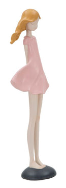 Statuetta Dolly 12x9x40,5 cm in Resina Rosa-2