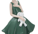 Statuetta Dolly con Coniglietto 11,5x10x33,5 cm in Resina Verde-5