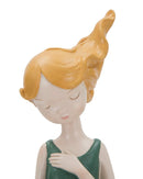 Statuetta Dolly con Coniglietto 11,5x10x33,5 cm in Resina Verde-6